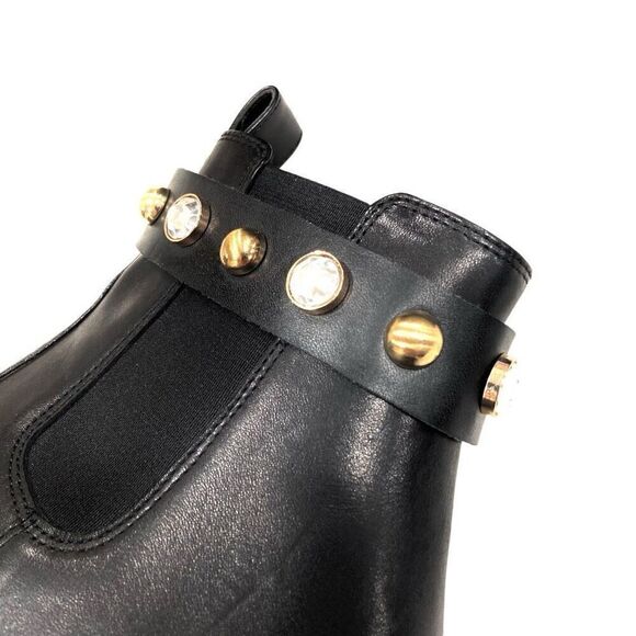 KARL LAGERFELD Leather Lug Sole Booties - Picture 2 of 8